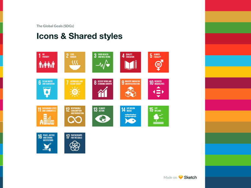 Recursos de boceto de iconos de objetivos globales