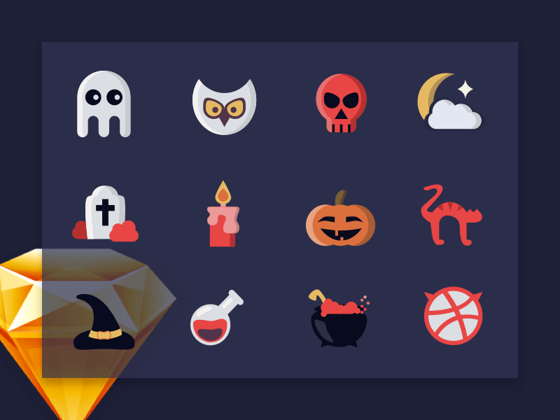 Halloween-Symbol-Set