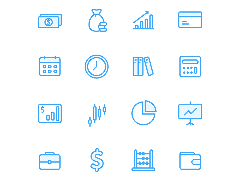 Investing Finance Icons Sketch-Ressource