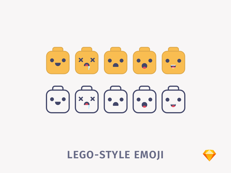 Emoji im Lego-Stil für Sketch