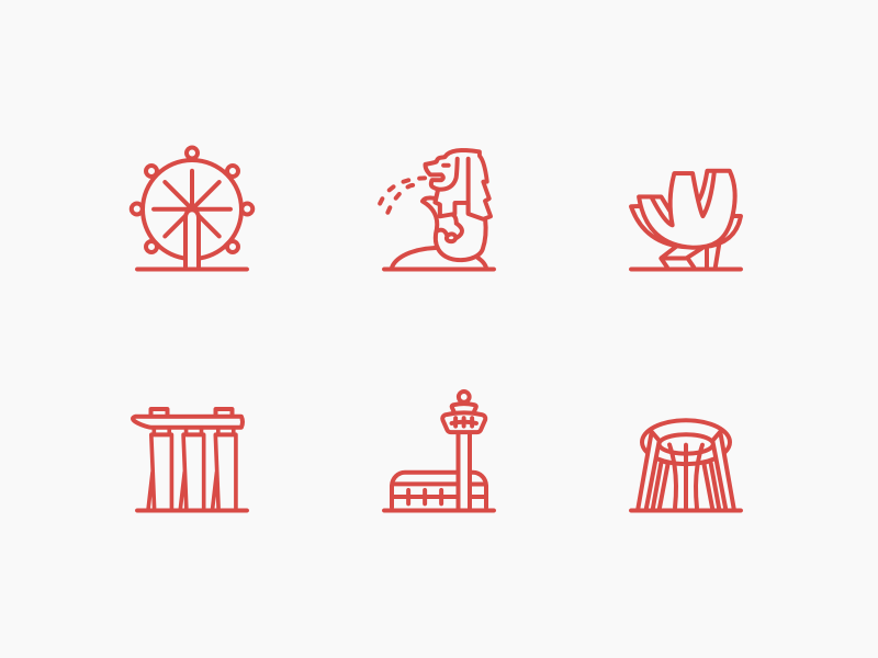 Paquete de iconos de Singapur