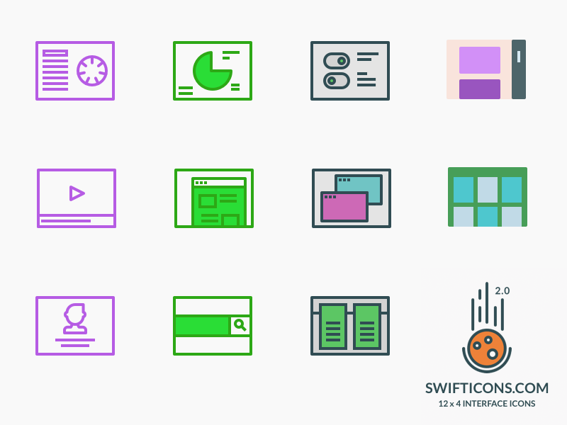 Iconos de la interfaz Swifticons