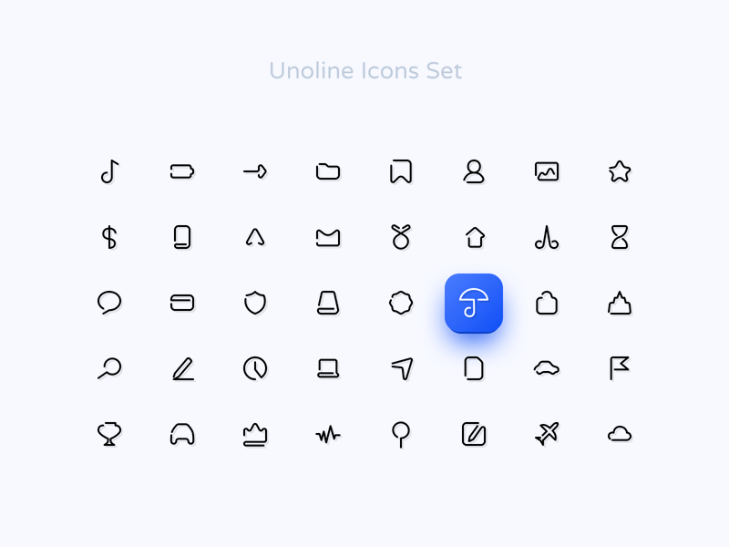 Ejemplo de conjunto de iconos de línea