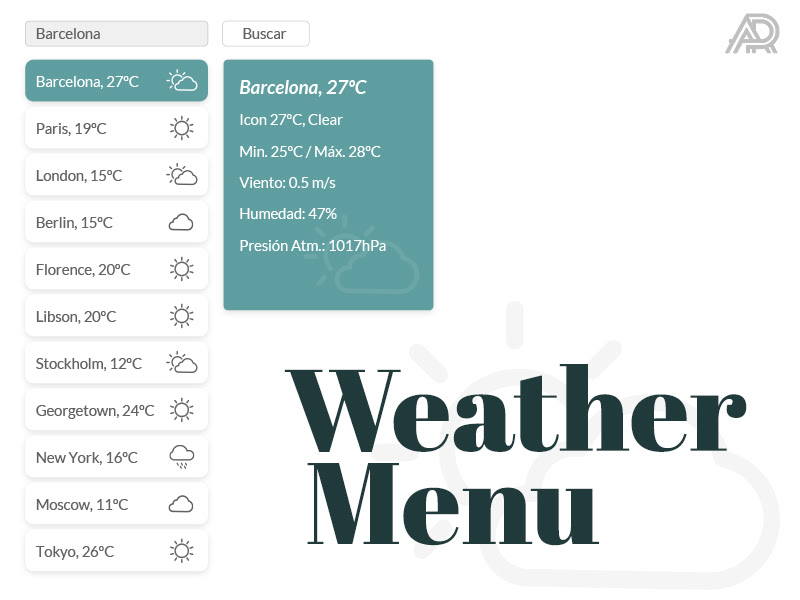 Ressources météo de croquis de menu