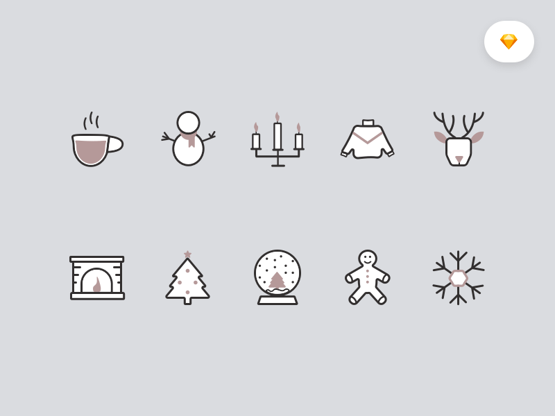 Conjunto de iconos de invierno