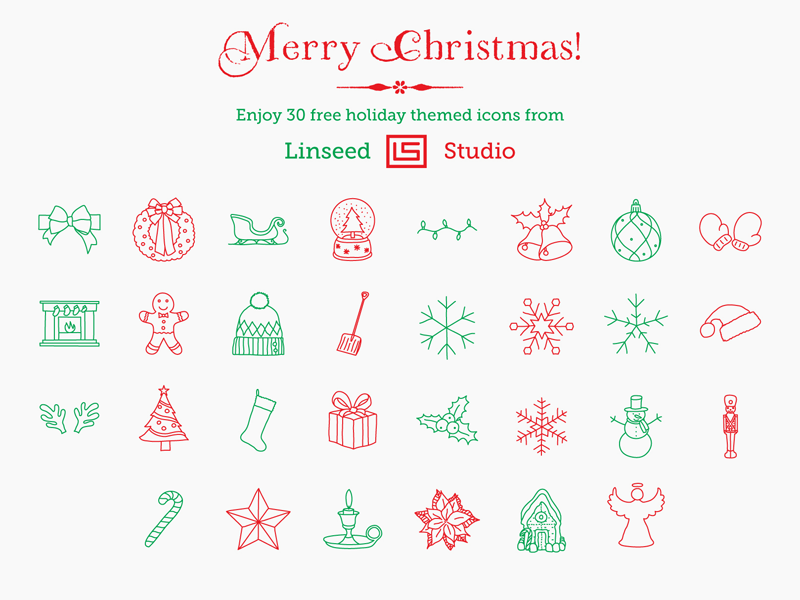 Christmas Icons Sketch Set