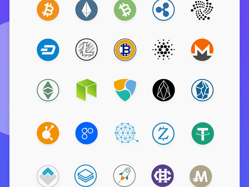 100 Iconos de Blockchain (criptomoneda)