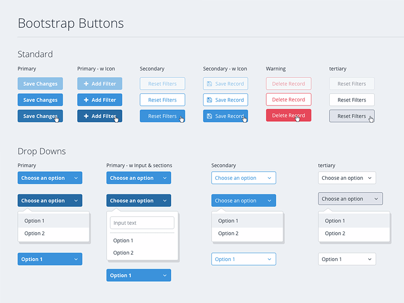 Bootstrap Buttons Set