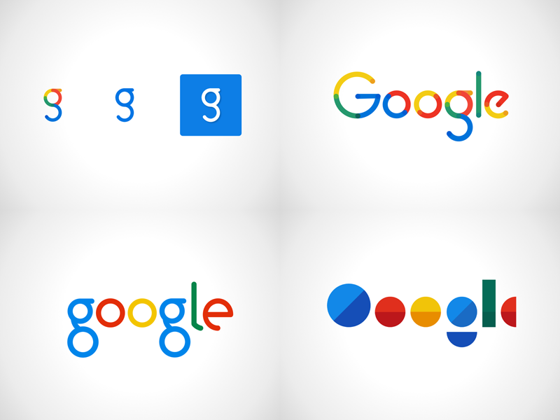 Variations du logo Google dans sketch