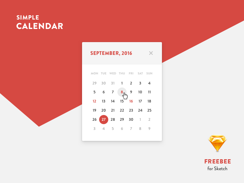 Diseño de calendario simple