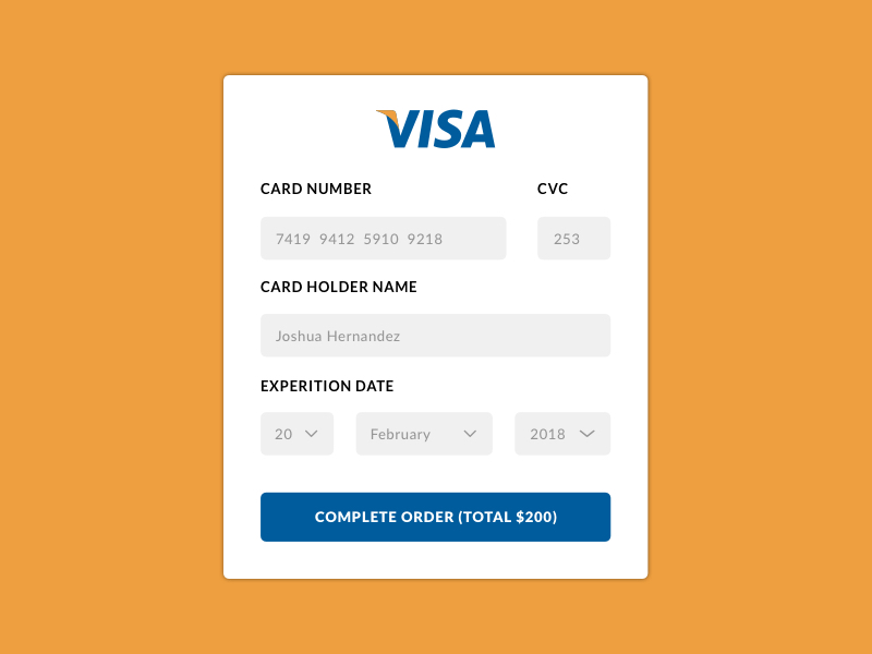 Formulario de pago con tarjeta de crédito