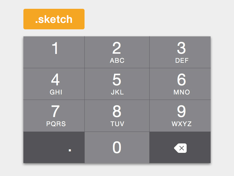 iOS 8 Dark Numeric keyboard Design