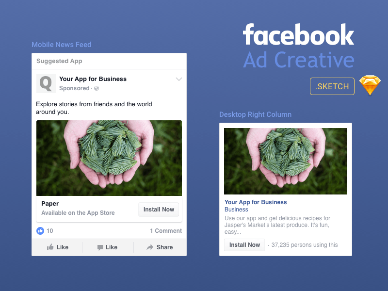 Plantilla creativa de anuncios de Facebook