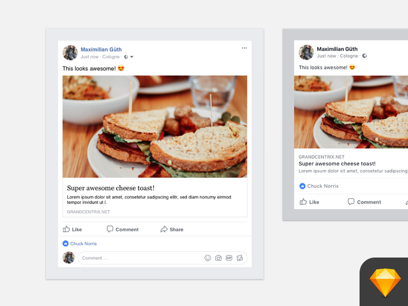 Facebook Post Mockup – Link and Image Template