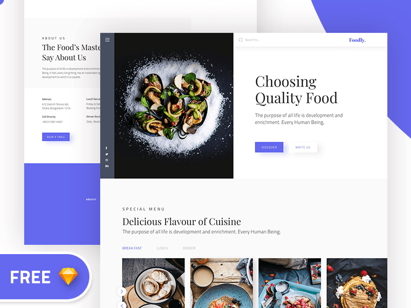 Foodly – Modèle de site Web restaurant et recette