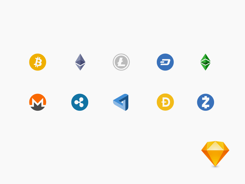 Crypto Currency Icons für Sketch