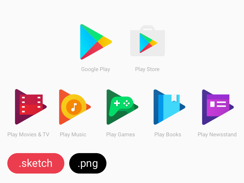 Iconos familiares de Google Play