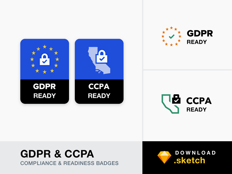 Значки соответствия GDPR и CCPA