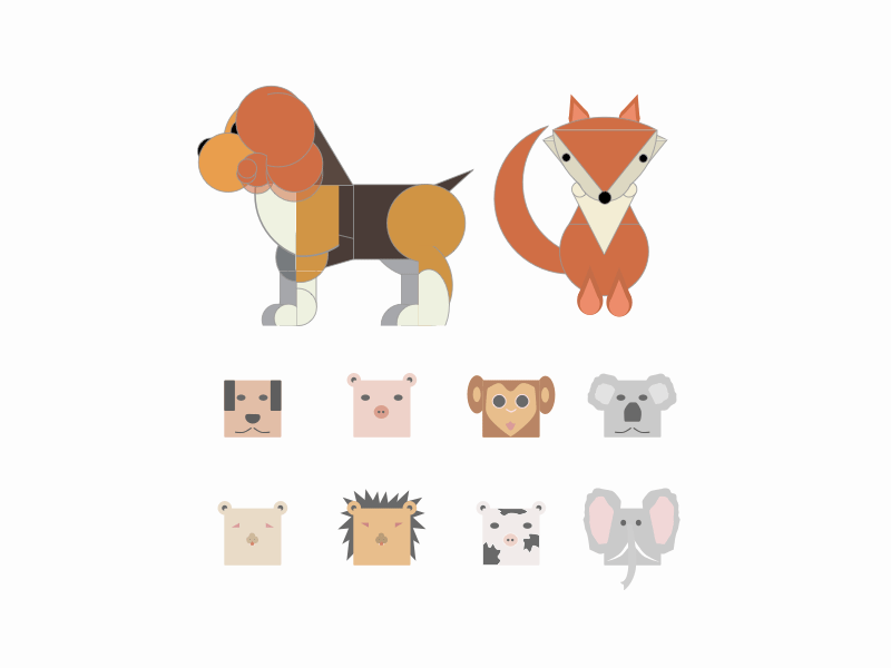 Illustration géométrique d’animaux