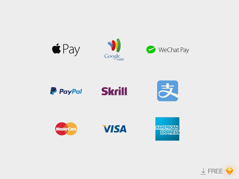Zahlungsunternehmen Logos