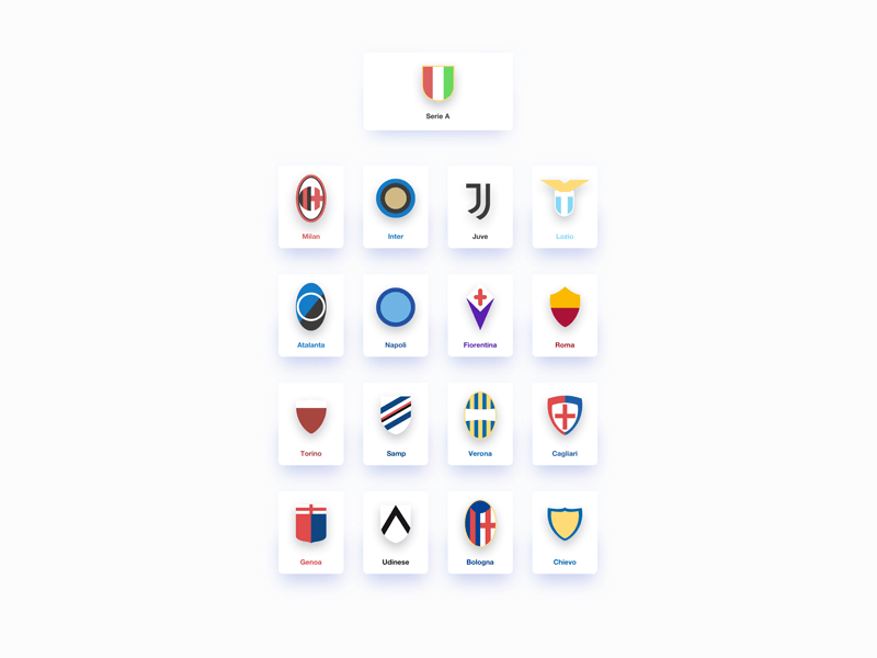 Logos minimaux de Serie A