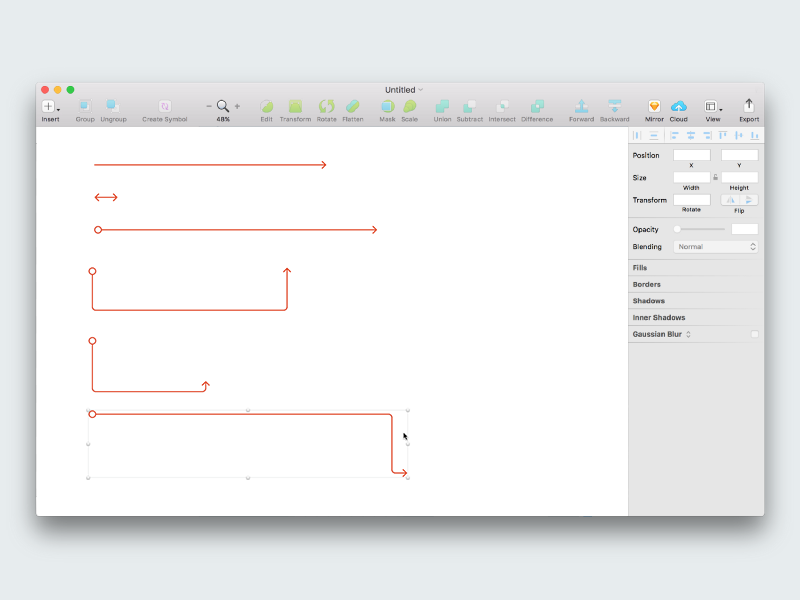 Flechas de boceto & símbolos para Wireframing