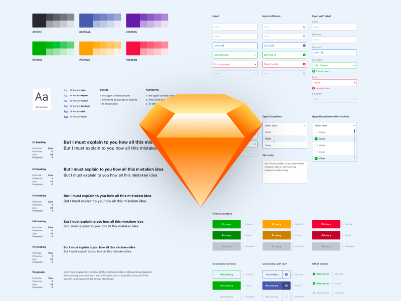 Style Guide Template for Sketch