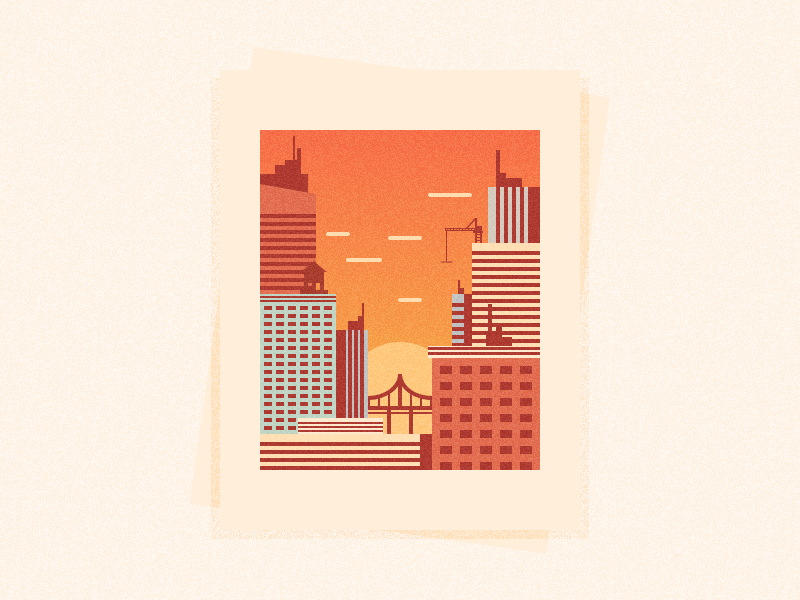 Illustration texturée d’instantané de ville