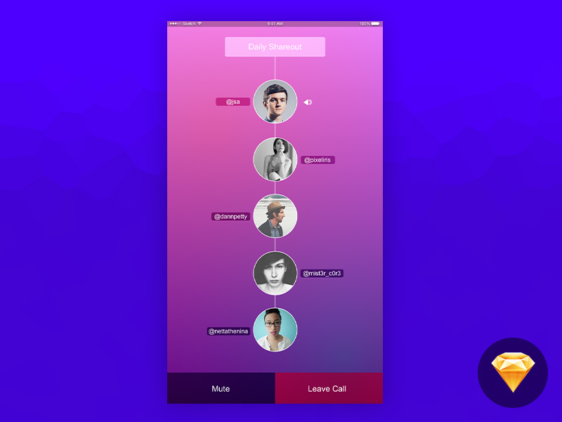 Пользовательский интерфейс Partyline App