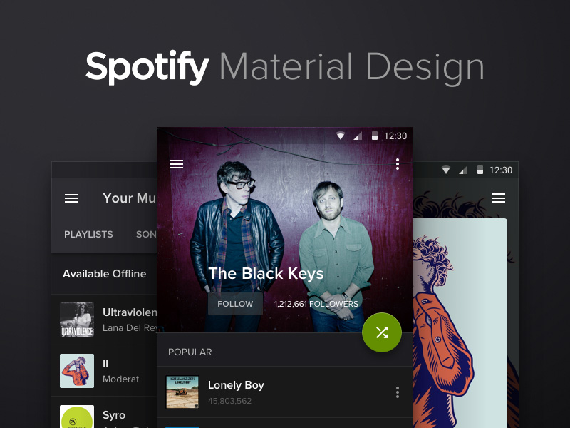 Diseño de materiales de Spotify