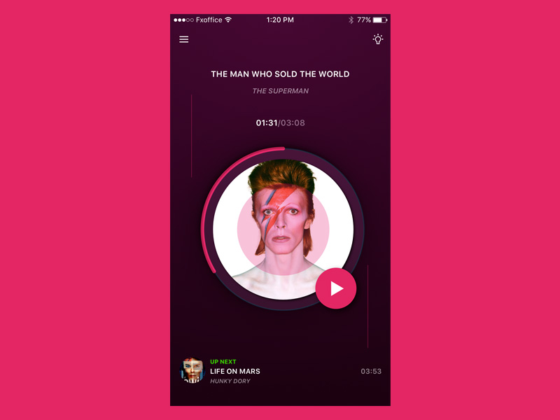 Music Player App – David Bowie