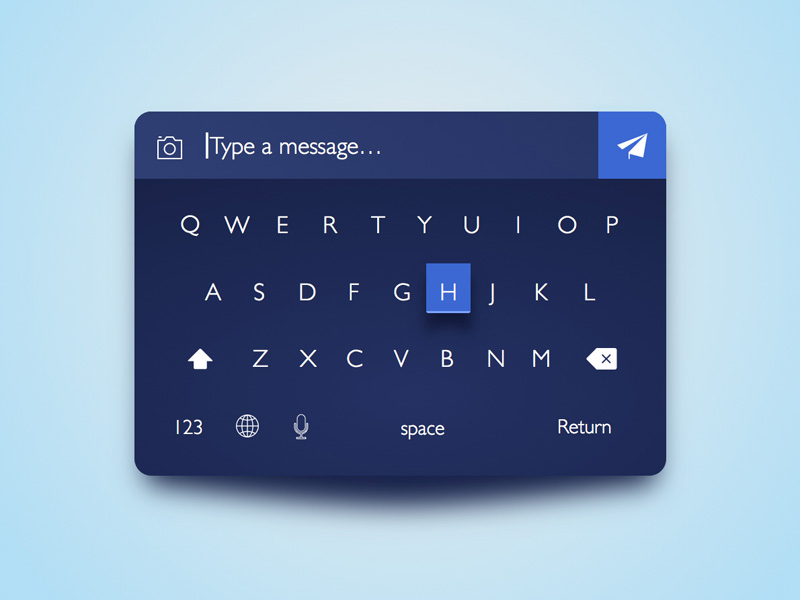 Interface utilisateur de tonalité foncée de clavier