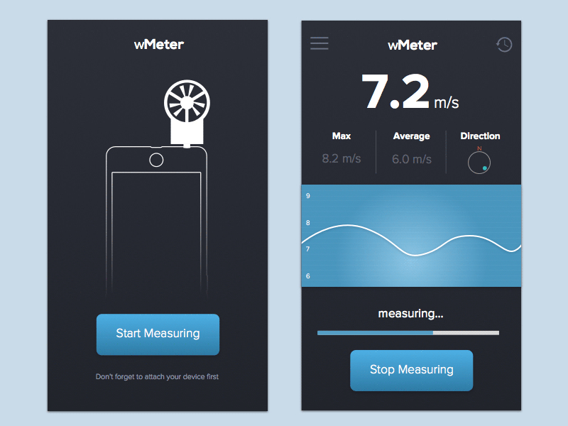 wMeter – Aplicación de medidor de viento