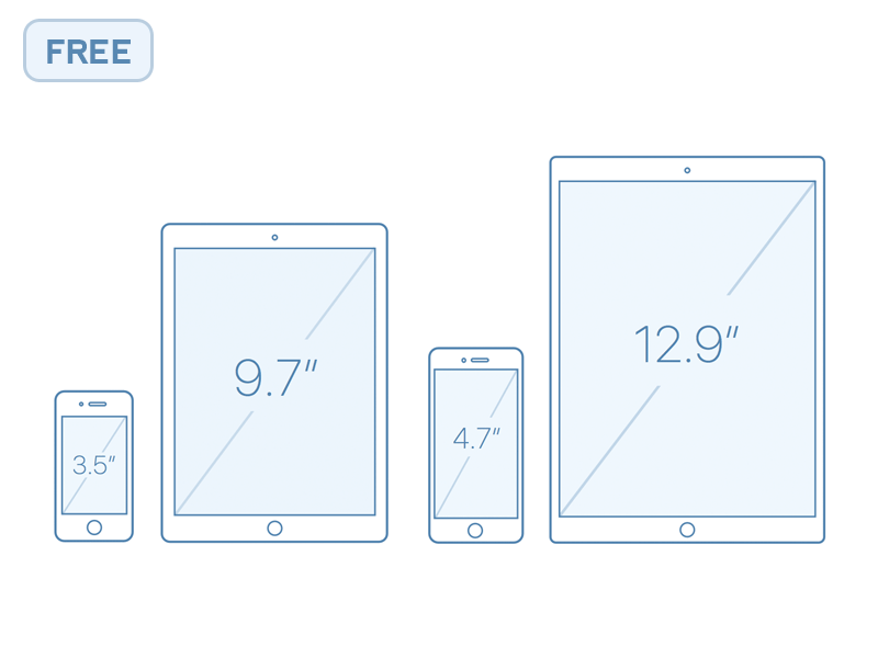 iPhone + iPad Umriss Mocks