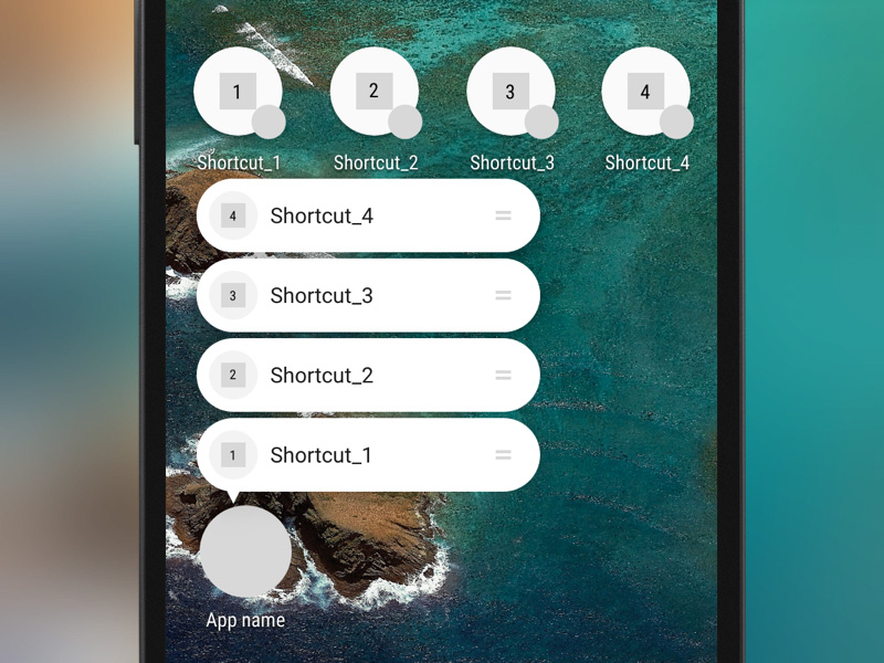 Android-N ショートカット テンプレート Sketch リソース