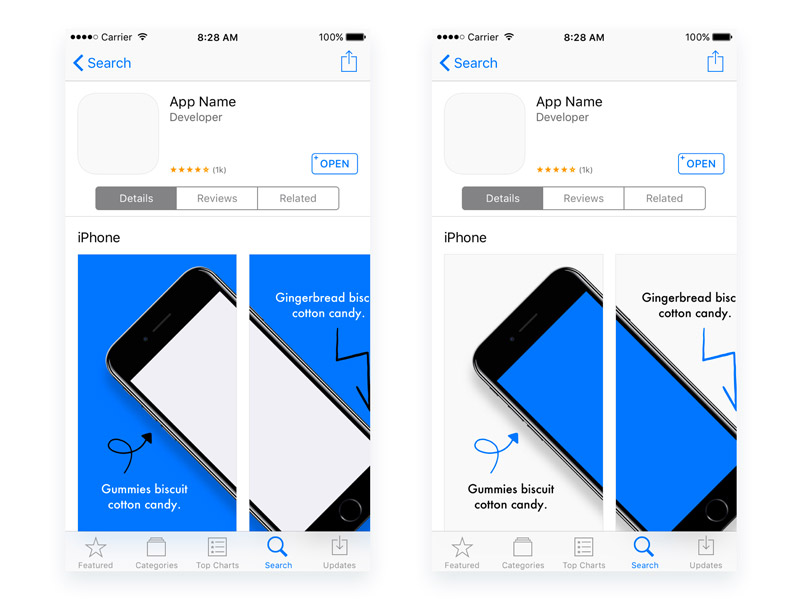 App Store Предварительный шаблоны Sketch ресурсов