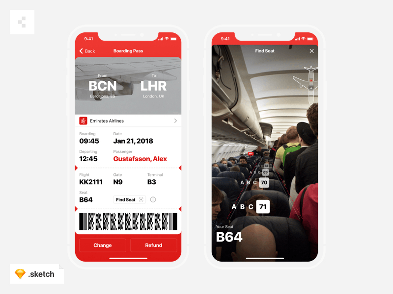 AR Boarding Pass App Konzept