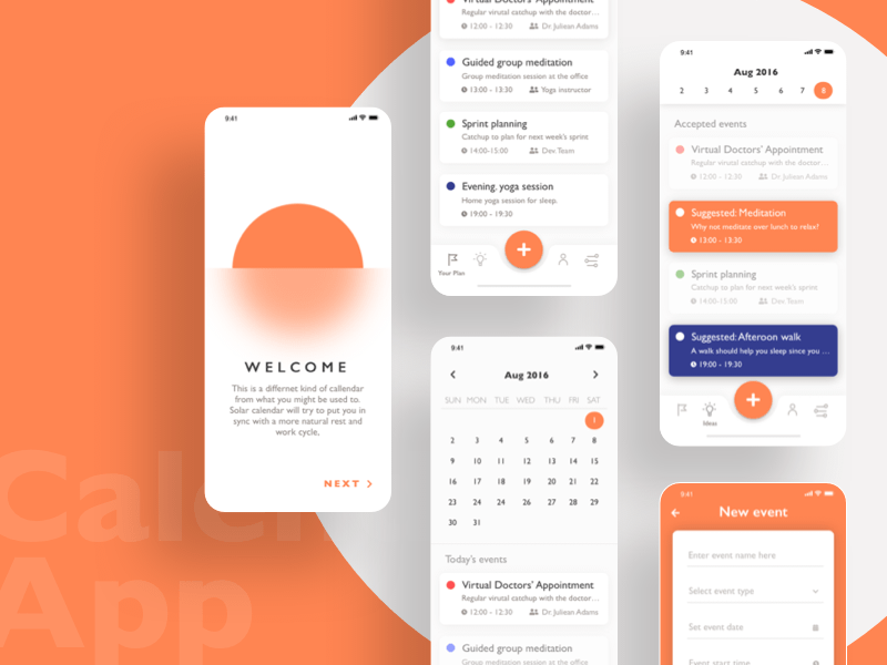 iOS Kalender App Concept Sketch-Ressource