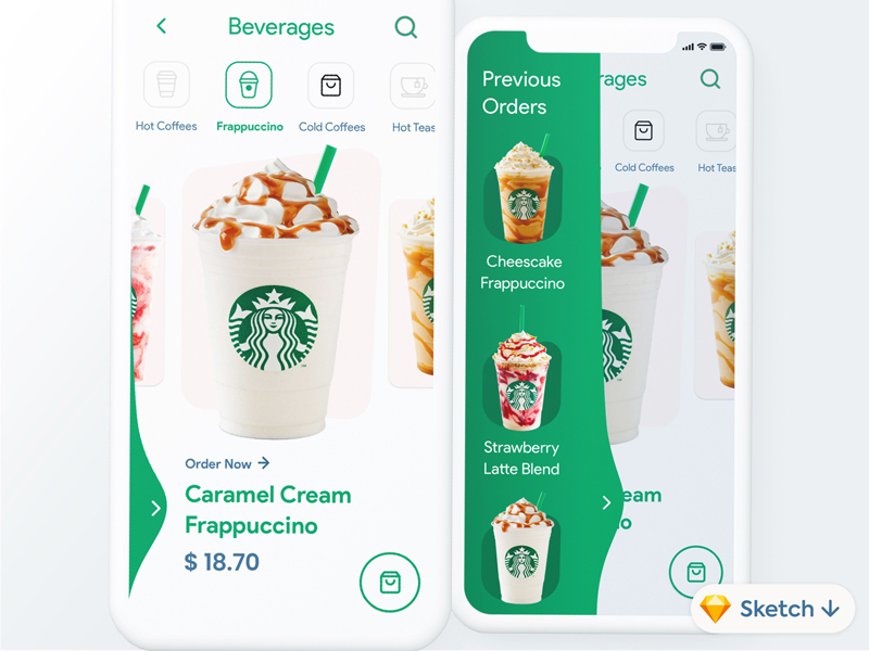 Kaffee-Bestellung App-Konzept