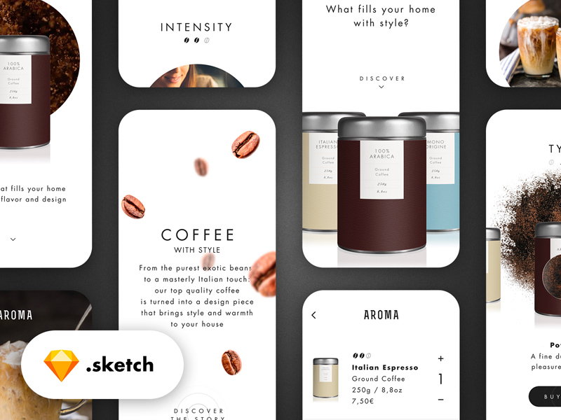 Кофе Покупка App пользовательский интерфейс