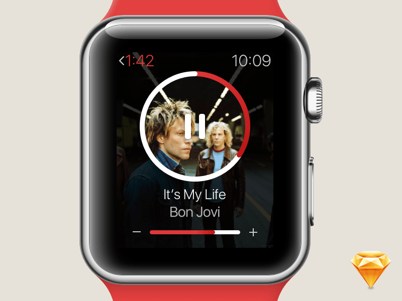 Concepto de reproductor de música para el Apple Watch