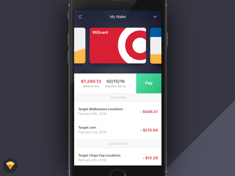 Wallet App – My Expenses Screen