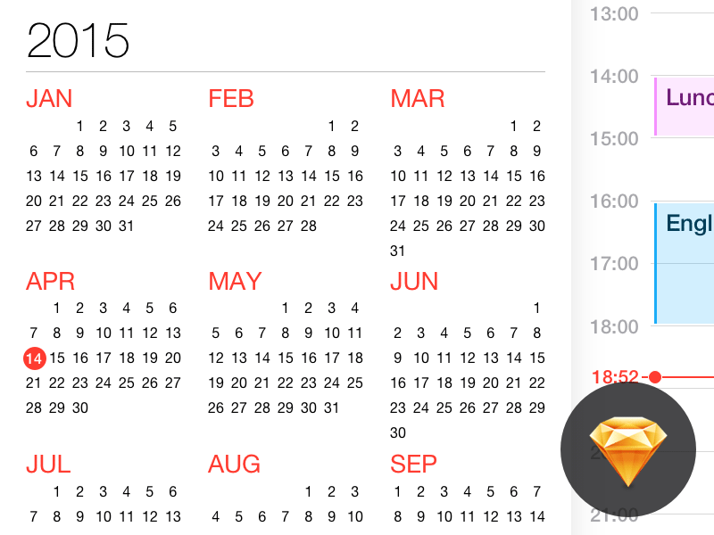 iOS 用カレンダー