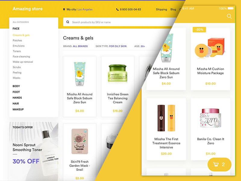 Ressources de croquis de kit d’interface utilisateur eCommerce