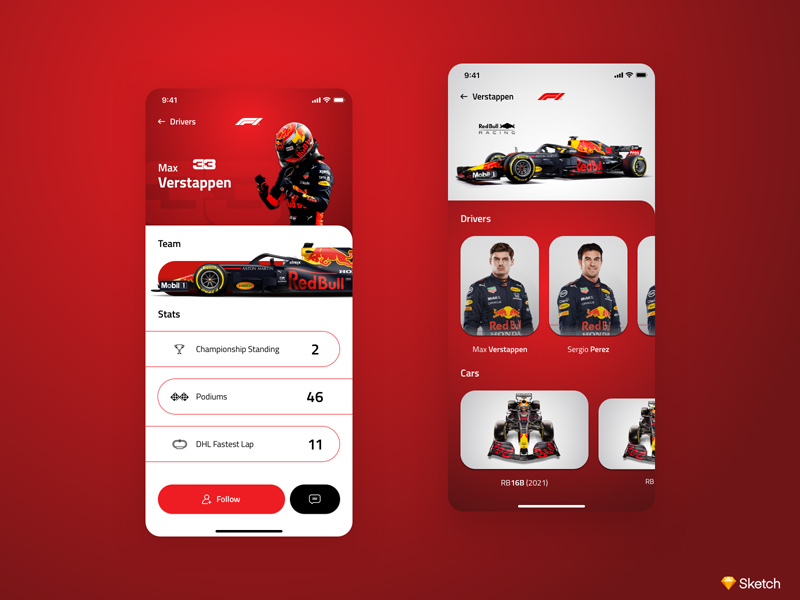 Экран профиля драйвера F1