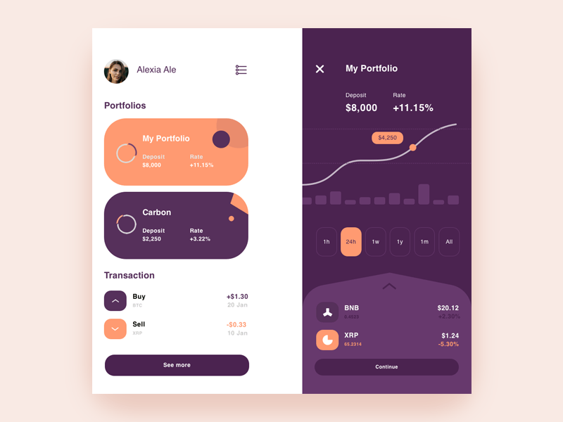 Finance Portfolio App Concept
