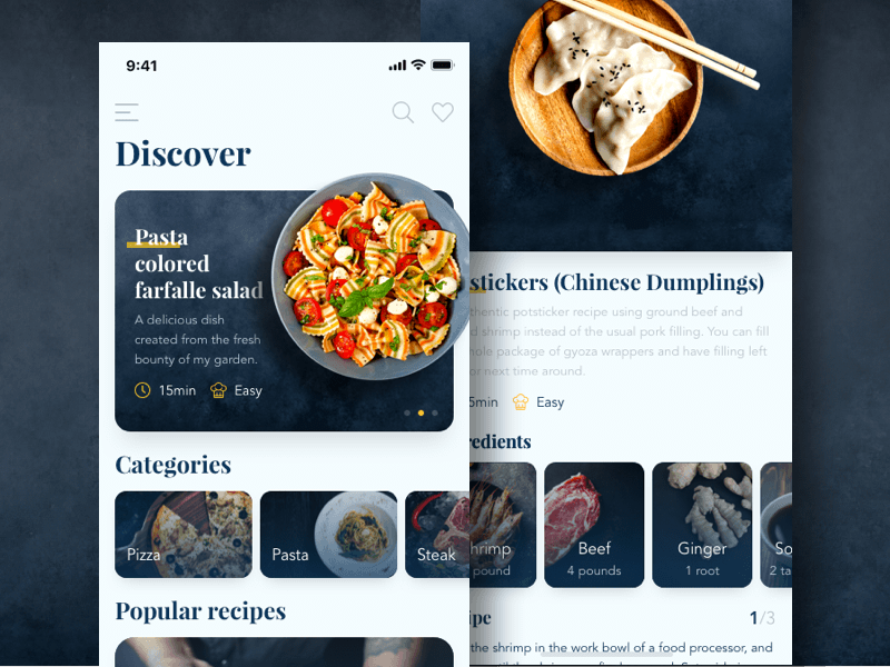 Recipes App Screens Sketch Resource