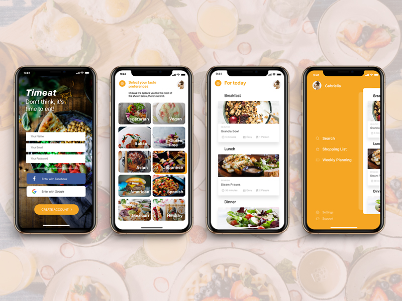 Application concept meal planner