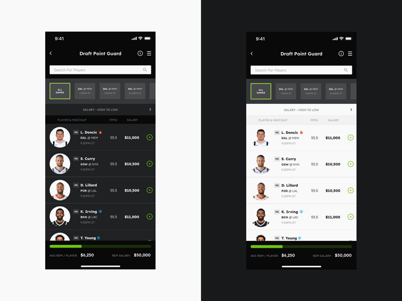Praftkings App Redesign Concept.