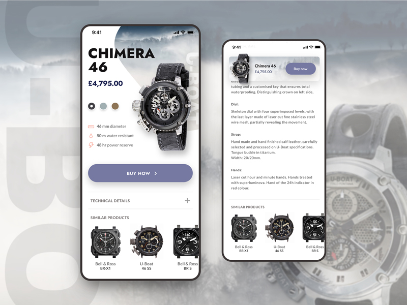 Luxury Watches Store App Concept
